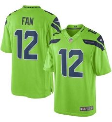 Nike Seahawks #12 Fan Green Mens Stitched NFL Limited Rush Jersey