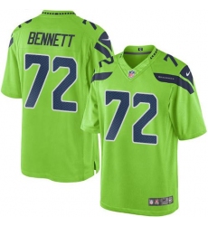 Nike Seahawks #72 Michael Bennett Green Mens Stitched NFL Limited Rush Jersey