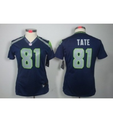 Women Nike Seattle Seahawks #81 Golden Tate Blue Color NFL LIMITED Jerseys