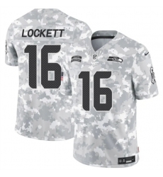 Youth Seattle Seahawks 16 Tyler Lockett 2024 F U S E Arctic Camo Salute To Service Limited Stitched Football Jersey