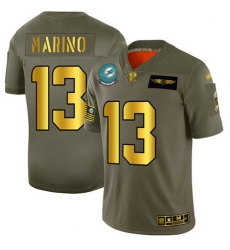 Dolphins 13 Dan Marino Camo Gold Men Stitched Football Limited 2019 Salute To Service Jersey