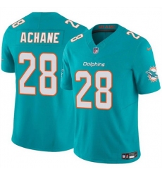 Men Miami Dolphins 28 De 27Von Achane Aqua 2024 F U S E Vapor Limited Stitched Football Jersey