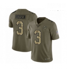 Mens Miami Dolphins 3 Josh Rosen Limited Olive Camo 2017 Salute to Service Football Jersey