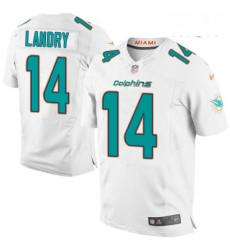 Mens Nike Miami Dolphins 14 Jarvis Landry Elite White NFL Jersey