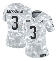 Women Miami Dolphins 3 Odell Beckham Jr  2024 F U S E Arctic Camo Salute To Service Limited Stitched Football Jersey