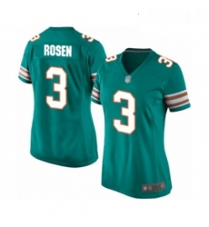 Womens Miami Dolphins 3 Josh Rosen Game Aqua Green Alternate Football Jersey