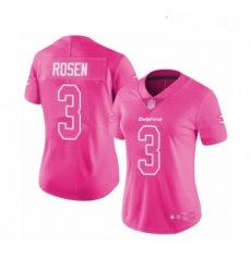 Womens Miami Dolphins 3 Josh Rosen Limited Pink Rush Fashion Football Jersey