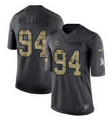 Nike Dolphins #94 Mario Williams Black Youth Stitched NFL Limited 2016 Salute to Service Jersey