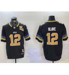 Men New Orleans Saints 12 Chris Olave Black 2024 F U S E Vapor Limited Stitched Jersey 2