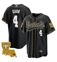 Men New Orleans Saints 4 Derek Carr Black 1987 Legacy Cool Base Stitched Baseball Jersey