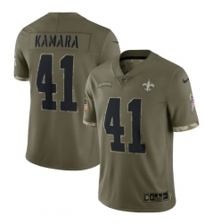 Men New Orleans Saints 41 Alvin Kamara Olive 2022 Salute To Service Limited Stitched Jersey