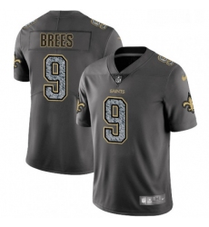 Mens Nike New Orleans Saints 9 Drew Brees Gray Static Vapor Untouchable Limited NFL Jersey