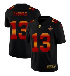 New Orleans Saints 13 Michael Thomas Men Black Nike Red Orange Stripe Vapor Limited NFL Jersey