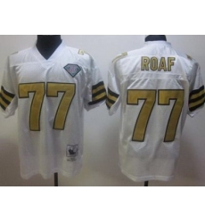 New Orleans Saints 77 Willie Roaf White Throwback Jerseys