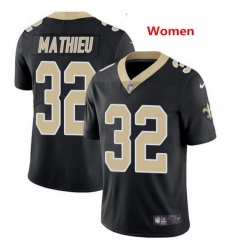 Women New Orleans Saints 32 Tyrann Mathieu Black Jerse