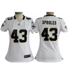 Women Nike New Orleans Saints 43 Sproles White Jerseys