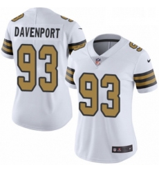 Womens Nike New Orleans Saints 93 Marcus Davenport Limited White Rush Vapor Untouchable NFL Jersey