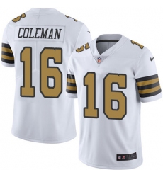 Youth Nike Saints #16 Brandon Coleman White Stitched NFL Limited Rush Jersey