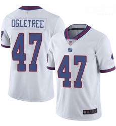 Giants 47 Alec Ogletree White Men Stitched Football Limited Rush Jersey