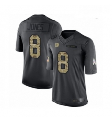 Mens New York Giants 8 Daniel Jones Limited Black 2016 Salute to Service Football Jersey