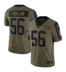 Men's New York Giants Lawrence Taylor Nike Olive 2021 Salute To Service Retired Player Limited Jersey