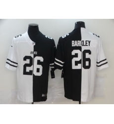 Nike Giants 26 Saquon Barkley Black And White Split Vapor Untouchable Limited Jersey