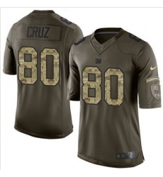 Nike New York Giants #80 Victor Cruz Green Men 27s Stitched NFL Limited Salute to Service Jersey