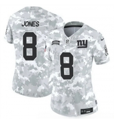 Women New York Giants 8 Daniel Jones 2024 F U S E Arctic Camo Salute To Service Limited Stitched Football Jersey