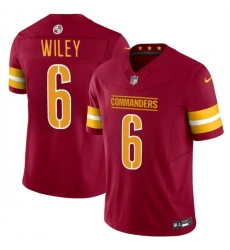 Men Washington Commanders 6 Michael Wiley Burgundy 2024 F U S E Vapor Limited Stitched Football Jersey