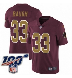 Mens Nike Washington Redskins 33 Sammy Baugh Burgundy RedGold Number Alternate 80TH Anniversary Vapor Untouchable Limited Stitched 100th anniversary Neck P