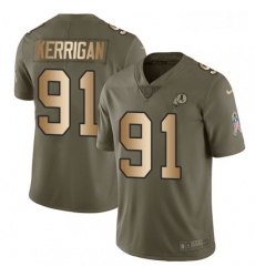 Mens Nike Washington Redskins 91 Ryan Kerrigan Limited OliveGold 2017 Salute to Service NFL Jersey