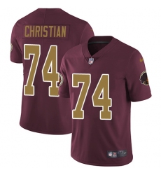 Nike Redskins #74 Geron Christian Burgundy Red Alternate Mens Stitched NFL Vapor Untouchable Limited Jersey