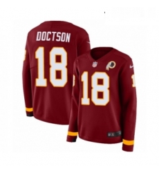 Womens Nike Washington Redskins 18 Josh Doctson Limited Burgundy Therma Long Sleeve NFL Jersey