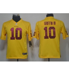 Youth Nike Washington Redskins 10# Robert Griffin III Yellow Nike NFL Jerseys