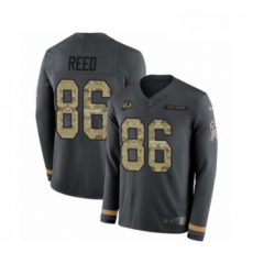 Youth Nike Washington Redskins 86 Jordan Reed Limited Black Salute to Service Therma Long Sleeve NFL Jersey