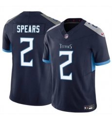 Men Tennessee Titans 2 Tyjae Spears Navy 2024 F U S E  Vapor Limited Stitched Football Jersey