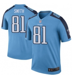 Men Tennessee Titans 81 Jonnu Smith Light Blue Rush Limited Jersey