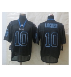 Nike Tennessee Titans 10 Jake Locker Black Elite Lights Out NFL Jersey