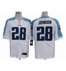 Nike Tennessee Titans 28 Chris Johnson White Elite NFL Jersey