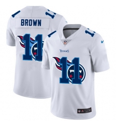 Tennessee Titans 11 A J  Brown White Men Nike Team Logo Dual Overlap Limited NFL Jersey