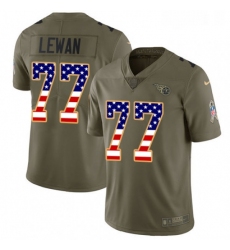 Youth Nike Tennessee Titans 77 Taylor Lewan Limited OliveUSA Flag 2017 Salute to Service NFL Jersey