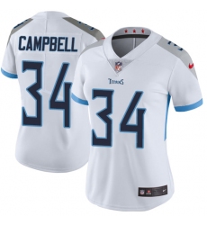 Nike Titans #34 Earl Campbell White Womens Stitched NFL Vapor Untouchable Limited Jersey