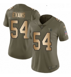 Womens Nike Tennessee Titans 54 Rashaan Evans Limited Olive Gold 2017 Salute to Service NFL Jersey