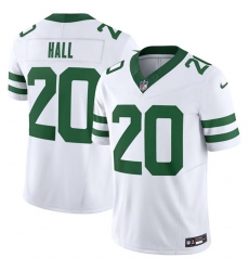 Men New York Jets 20 Breece Hall White 2023 F U S E  Vapor Limited Throwback Stitched Football Jersey