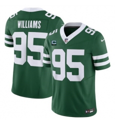 Men New York Jets 95 Quinnen Williams Green 2024 F U S E  With 2 Star C Patch Vapor Limited Stitched Jersey