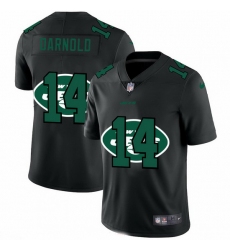 New York Jets 14 Sam Darnold Men Nike Team Logo Dual Overlap Limited NFL Jersey Black