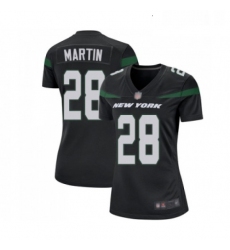 Womens New York Jets 28 Curtis Martin Game Black Alternate Football Jersey