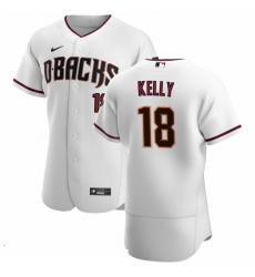 Men Arizona Diamondbacks 18 Carson Kelly Men Nike White Crimson Flex Base Home Team MLB Jersey