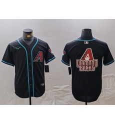 Men Arizona Diamondbacks Black Team Big Logo Cool Base Stitched Baseball JerseyS