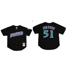 Men Diamond Backs 51 Johnson Black Jersey